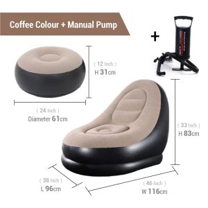 SAINTVILLA Light Inflatable Sofa Stylish Inflatable Sofa Portable Sofa Multifunctional Sofa Compact Air Couch for Camping Beach Travel