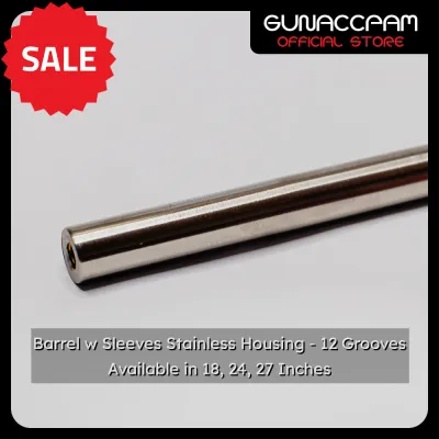 No Grooves Brass Barrel 13/16mm OD .22Cal w/ Sleeves and Stainless Housing for Tiksay - No Grooves - Machine Cleaned