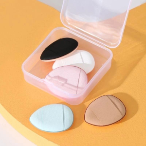 Isi 5 + Box Sponge Spons Mini Finger Puff Bedak Air Cushion Concealer foundation