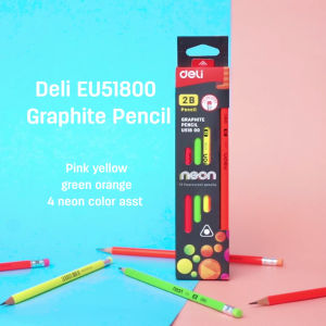 Deli Pensil Kayu 2B Mudah diraut dengan penghapus bebas racun EU51800