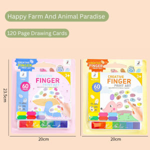 Set Lukisan Jari Kanak Kanak Buku Cap Jari Kreatif Mudah Alih Hadiah Mewarna Mainan Pendidikan Awal Kids Finger Painting Drawing Graffiti Coloring Puzzle Palm Toy Ink Mud Pigment Gift 儿童手指画涂鸦填色益智手掌画便携玩具印泥颜料绘画套装儿童礼物 A319