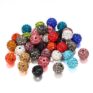 ST.kunkka 10pcs 8mm/10mm Diamond Beads Rhinestones Carambola Ball Made For Bracelet Necklace