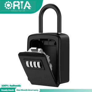 ORIA Key Storage Lock Box 4 Digit Combination Lock Box Key Safe Security Storage 5 Keys Capacity for House Key Storage Combo Door Locker 3.66 Inch