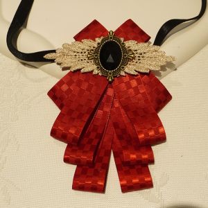 GLOBECART Faux Stone Mens Suit Lapel Flowers Polyester Alloy Neck Decoration Fashion Bow Tie Necktie Wedding