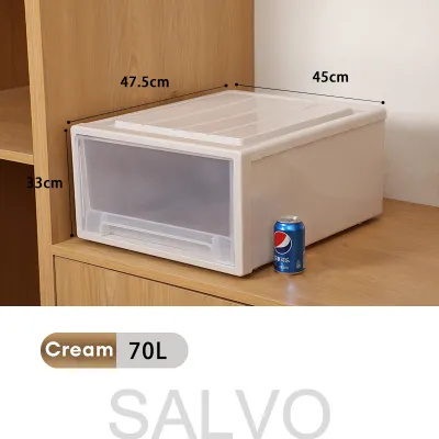 SALVO Transparent Drawer Storage Box Wardrobe Storage Box Stackable Multipurpose Household Drawer Storage Basket Home Clothes Storage Shelf Organizer Plastic Box Closet Drawer Storage Box Clothes Bins