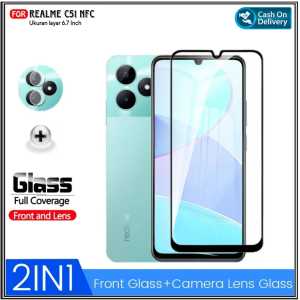 Promo Bisa ( COD ) 2IN 1 Full Cover Tempered Glass Realme C51s C51 NFC / 5 (6.5 Inch) Free Camera