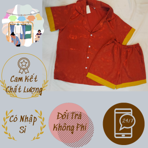 Đồ bộ ngủ Pyjama - Nam/Nữ - Xưởng may tại nhà -  Đỏ Đậm Đùi