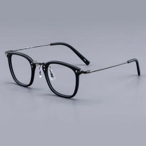 FIFADA 2023 Mens Luxury  Retro Square Pure Titanium Acetate Fiber Eyeglasses Optical Prescription Glasses Frame For Men GMS806
