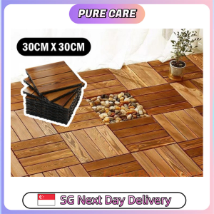 【Pure Care】 Wooden/ Grass Deck Tiles Outdoor DIY Garden Patio Courtyard Interlocking