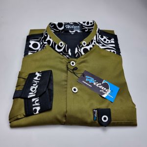 HILWA ORIGINAL Baju Koko Hadroh Motif Tanduk Rusa Seragam Azzahir Syubanul Muslimin Kemeja Pria Lengan Panjang