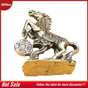 【COD】🔥🔥🔥 Brass Horse Step On Coins Lucky Statue Feng Shui Desk Miniatures Pure Copper Crafts Collections Chinese Home Office Figurines
