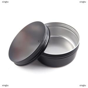 [COD] xingtu Black Empty Round Aluminum Box Metal Tin Cans Cosmetic Cream Diy Refillable Jar