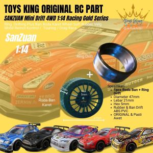 Ring  Drifting Plus Ban Roda Karet Wheel Soft Rubber Velg RC Car SANZUAN Mini Drift 4WD  1:14 Racing Gold Series TOY KING ORIGINAL RC PART