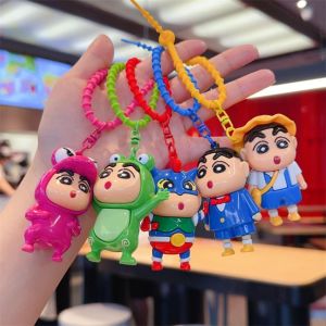 RJZ28 Japanese Crayon Shin-chan Keychain Cute Anime Bag Ornaments Creative Hanging Crayon Shin-chan Doll Pendant Toy