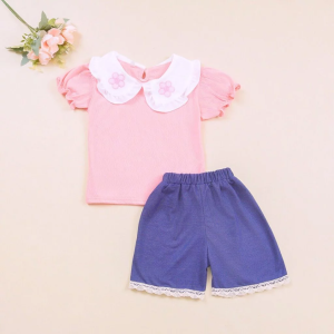 NATALIA - Setelan Anak Yukimi Bordir Bunga Model Terlaris / Fashion Oneset Korea Style Celana Pendek Terbaru