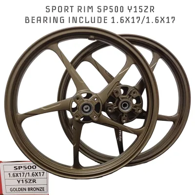 SPORT RIM YAMAHA Y15ZR Y16ZR Y125ZR SP500 MUTAKIN & ENKE1 5 BATANG FULL CHOP SP 500 RCB PATTERN RACING BOY Cast Wheel Sport RIM RODA RIM Motorcycle WITH Bearing BUSH Y15 Y16 BRONZE GOLDEN