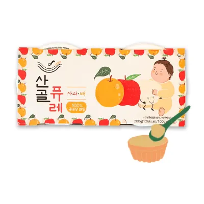 Ecomommeal - Real Fruit Puree (Apple & Korean Pear) 100g x 2