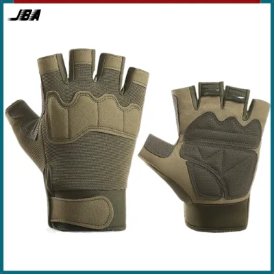 JBA Gym Gloves Men Half Finger A Pair Breathable with Anti Slip Wear-resistant Palm Rest Adjustable Velcro Durable Gym Glove Lightweight