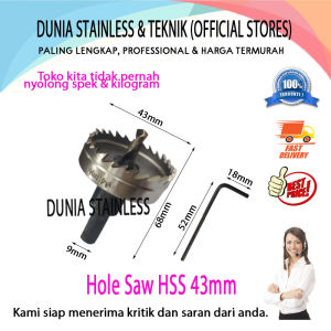 Hole Saw HSS 43mm pembolong lubang