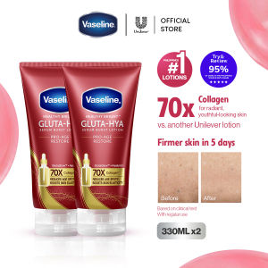 [BUNDLE OF 2] Vaseline Gluta-Hya Serum Burst Lotion Pro-Age Restore 330ml - Boosts Skin Elasticity