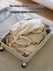 4Pcs Compression Packing Cubes Luggage Bags Breathable Travel Luggage Organizer Foldable Suitcase