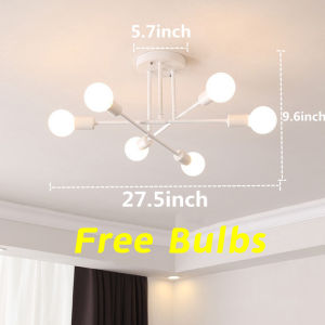 【Free Bulb】Modern Ceiling Light Retro Metal Chandeliers Light Nordic Ceiling Light pendant led light Fixtures 3 6 Heads for Kitchen Living Room Dining Room