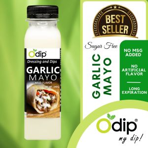 Odip Garlic Mayo 240g ( Sugar Free | Shawarma Kebab Sauce | Salad Dressing | Mayonnaise Dip | Burger Wraps Sandwich Toppings | Dirty Keto) OdipMyDip