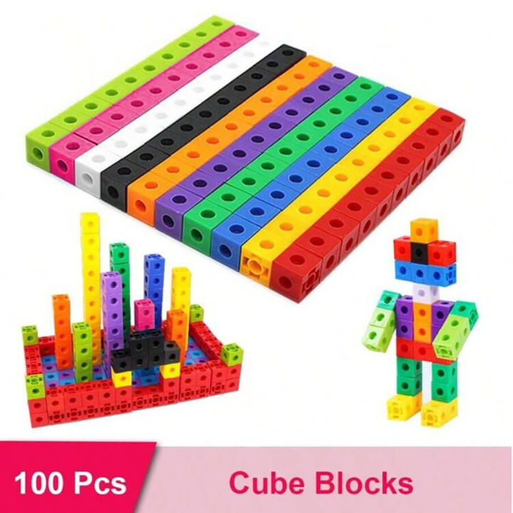 Interlocking Counting Math Blocks Early Learning Math Toys Jenaai 500 Pcs Math - Colorful Interlocking ...