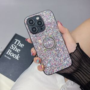 For iPhone 16 15 14 13 12 11 Pro Max Mini XR XS Max 8 7 6 6S Plus SE Casing Luxury Fashion Bling Glitter Silicone TPU Cases with stand Phone Case