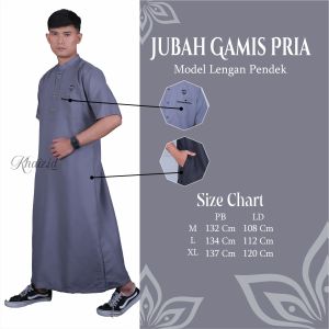 Jubah Gamis Pria Model Lengan Pendek Reguler Model Kancing Sultan