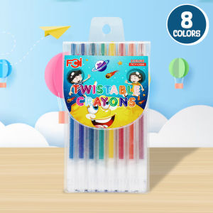 FCI Twistable Crayons (8/12/18/24 Color Available) No Sharpening Color Crayon Set with Smooth Twist-Up Design Vibrant Colors for Kids Coloring & Arts Activities