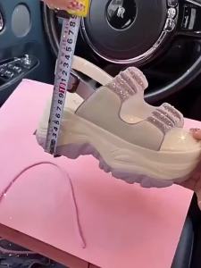 LJSoft Leather Platform Flatform Sports Sandals for Women To Wear Outside The Summer New Wedge Heel Heightened Beach Roman Shoes for Women