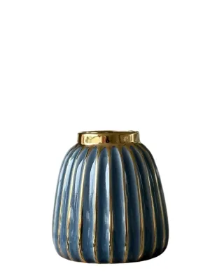 Black Ceramic Vase with Saucer good for both fresh & artificial flowers arrangement Avase267