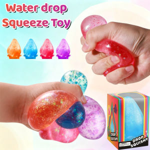 Water Drop Squishy Toy Stress Relief TPR Sensory Fidget Soft Squeeze Kids Office School Gift
