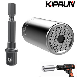 Ready Stock KIPRUN Universal Torque Wrench Spanner Grip Multi Function Ratchet Socket Sleeve 7-19mm Power Drill Ratchet Bushing Spanner Key Adapter Hand Tools