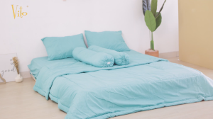 Vito - Sprei Fitted King 180x200 Bantal 2 Bantal 4 Queen 160x200 Single 120x200 Single 100x200 Single 90x200 Tinggi 20 Solid Polos Emboss