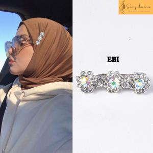 Bros Hijab Panjang / pashmina / Kerudung / Bros Peniti /  model bulat empat (C 3110)