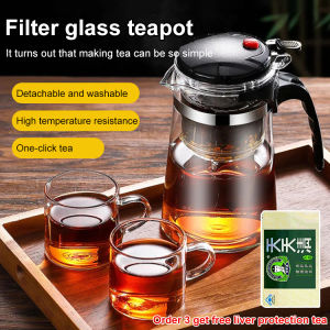 【HOT SALE👍】High Borosilicate Glass Teapot with Infuser Clear Glass Tea Pot- Heat Resistant Loose Leaf Tea精美茶壶