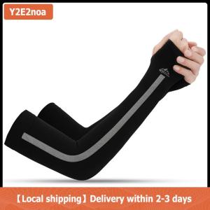 【Local shipping】 New Anti-UV Ice Silk Arm Sleeves Sunscreen Fingerless Gloves Bicycle Arm Sleevs