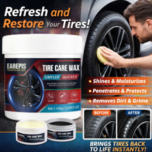 Premium Tire Coating Paste Car Tire Polish Restores Shine Waterproof UV Protection Long Lasting Tire Protectant Auto Detailing Tire Care Cleaner Revitalizer
