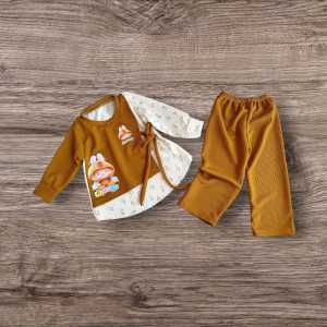 Setelan Anak Perempuan Talivers Labubu / Setcel Anak Perempuan Kombinasi SalurBunga Dan Knit / Setcel Labubu