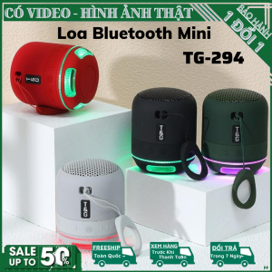 Loa Bluetooth Mini TG-294 Led RGB Hỗ Trợ Thẻ Nhớ TF USB AUX Chống Nước Pin 4h Bass Căng Kết Nối PC Laptop