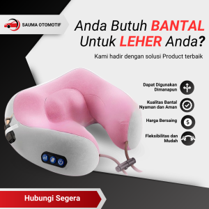 Bantal Pijat Bentuk U 4 Tombol Pemijat Bantal Portabel Bahu Leher Pemanas Elektrik Dapat Diisi Ulang