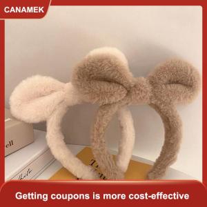 【CANAMEK】 New tai thỏ sang trọng Headband phụ nữ rắn màu sang trọng hairband tóc Hoop cô gái thời trang trang điểm Phụ kiện tóc