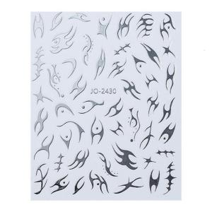 Metallic Flame 3D Stickers Press Nail Sticker for Nail Metal Liquid Slider Aesthetic Dark Decals Decorations for Women