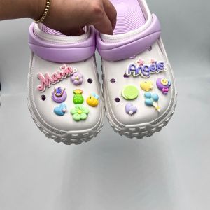 Crocs Charms Shoe Accessories Letters Flower Candy Shoe Buckle Decorations Detachable Shoe Flowers for Crocs