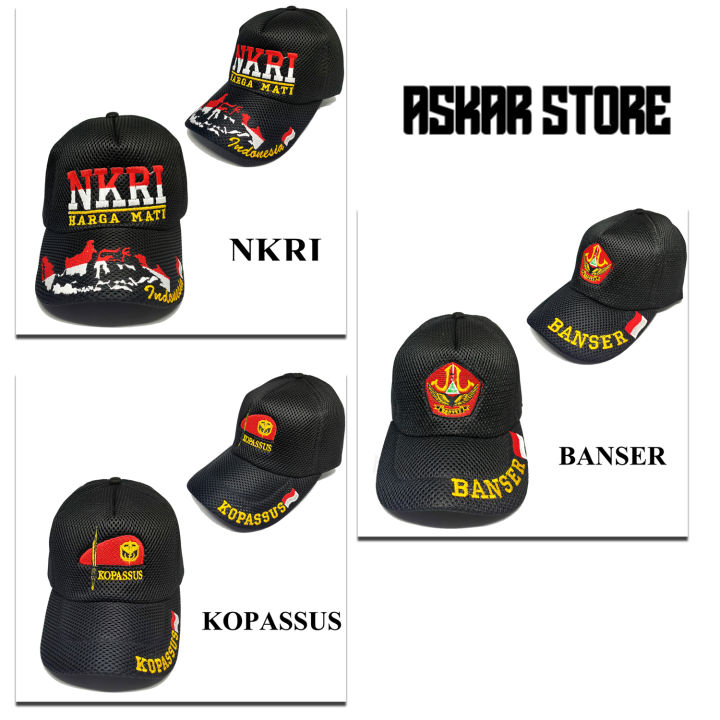 Topi DoubleMess NKRI / Topi Double Mess Padi Kapas / Topi Double Mess ...