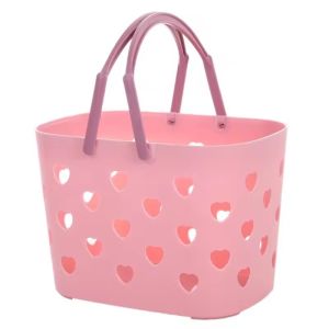 BHQ Portable Hand-held Shower Basket Multifunctional Plastic Bath Toiletries Rectangular Bath Basket 洗浴籃