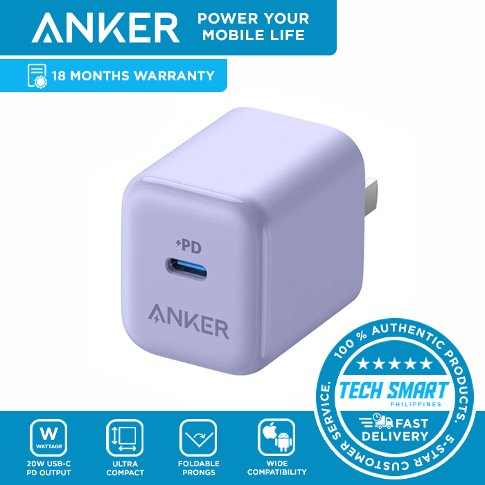 Anker 312 Fast Charger Adapter 20W Foldable Charger for MacBook
