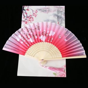 FOUNDTWO 1 pcs Elegant Handmade Summer Gift Colorful Vintage Style Dance Hand Fan Home Decoration Folding Fan Fan Crafts